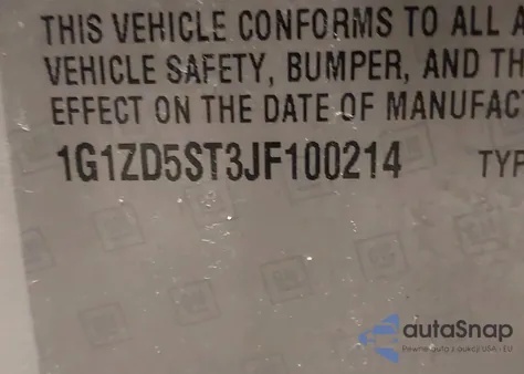 2018 Chevrolet Malibu Lt из США, поврежденный, VIN 1G1ZD5ST3JF100214